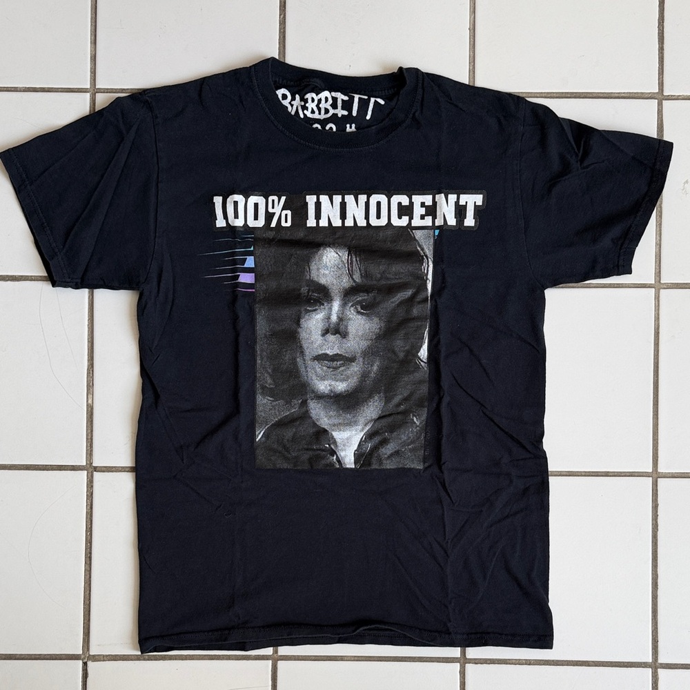 100% Innocent Black Graphic Tee Michael Jackson